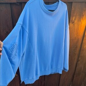 AERIE KEEP IT LIGHT CROCHET CREW SWEATSHIRT